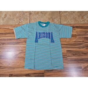 Arizona Gray Green Striped T-shirt Sz M 1990s